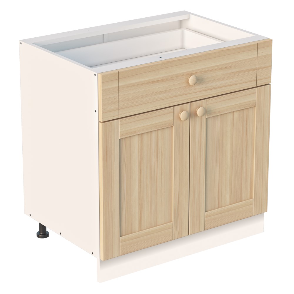 Тумба 2 двери 1 ящик 800х530х720 ЛДСП + фасад Скандик без покраски Profi&Hobby