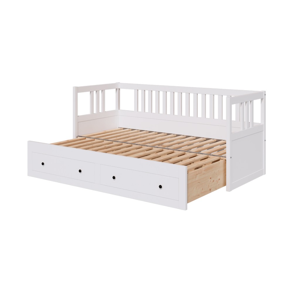Кровать-кушетка 80x200 с ящиками ХЕМНЭС Profi&Hobby белый (3 уп) фото