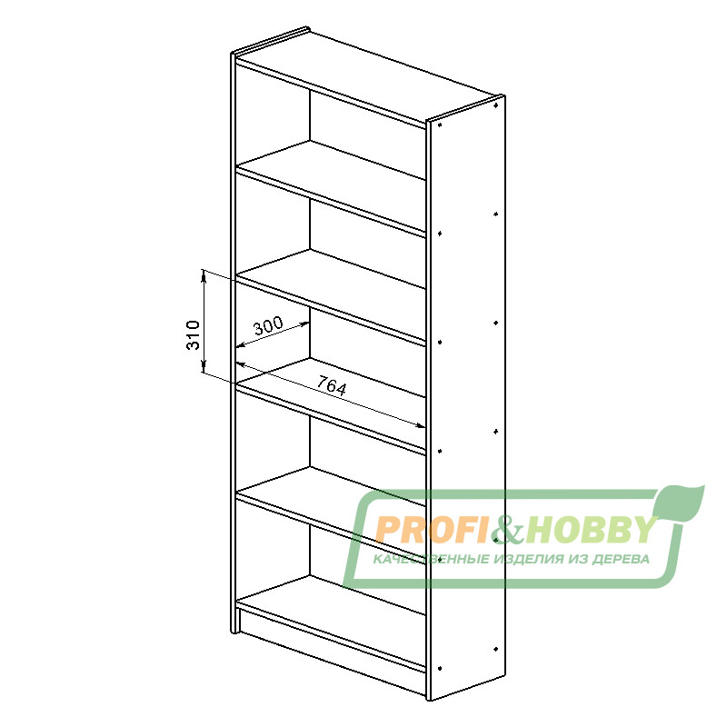 Стеллаж Profi&Hobby 6 полок, без покраски (1 уп.)