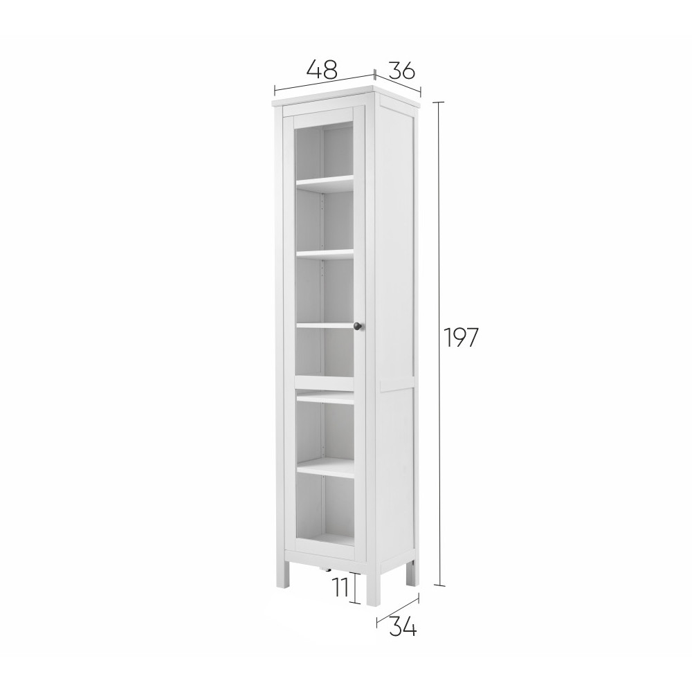 Шкаф-витрина ХЕМНЭС дверь ст/ст 49*198*37 белый Profi&Hobby (1уп.) фото