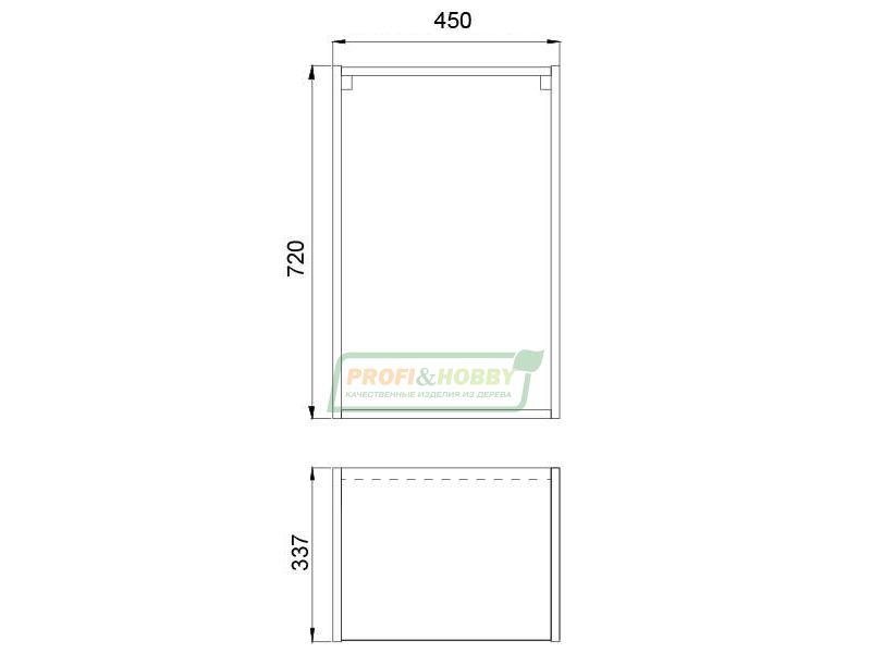 Шкаф (корпус) ЛДСП 450х340х720 Profi&Hobby