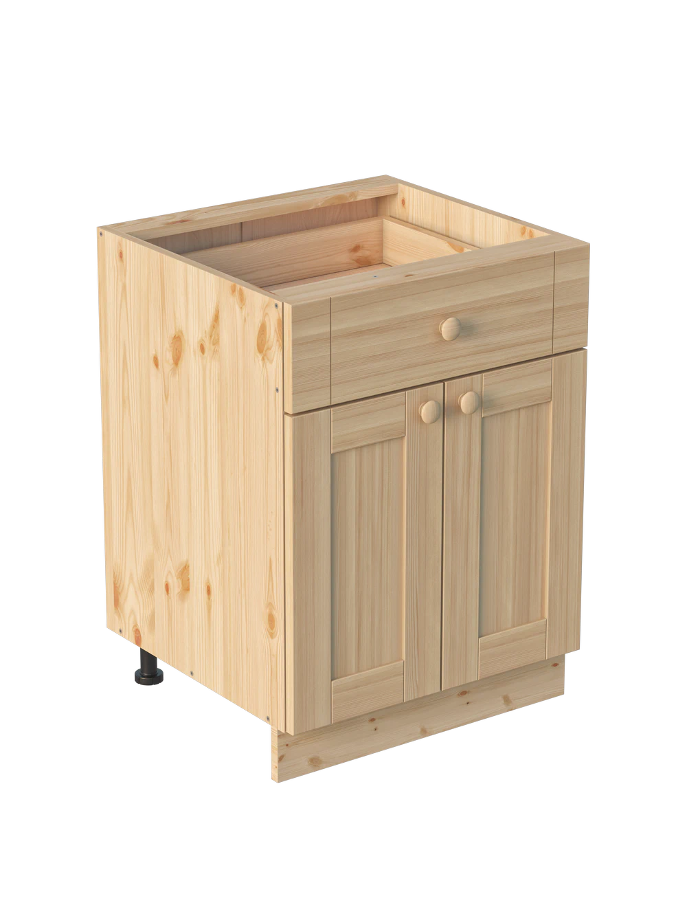 Тумба 2 двери 1 ящик 600х540х720 МАССИВ + фасад Скандик без покраски Profi&Hobby 