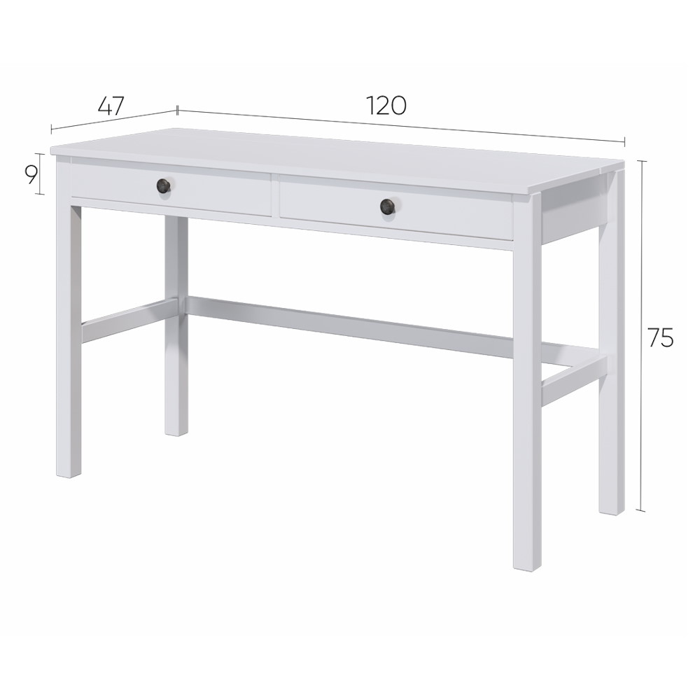 Письменный стол 121х47х75 ХЕМНЭС Profi&Hobby белый (1 уп.)