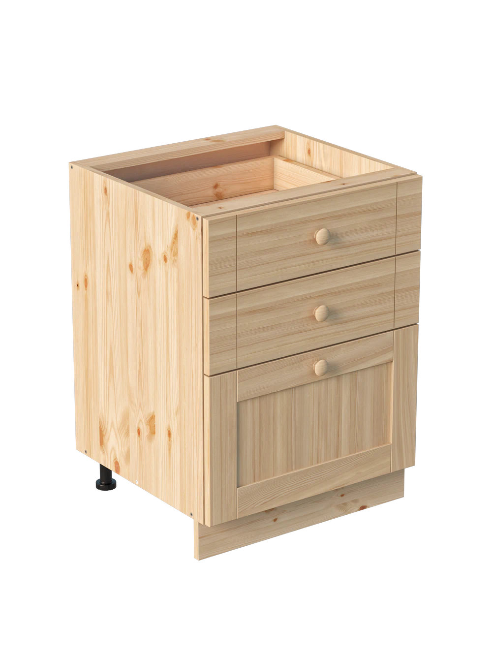 Тумба 3 ящика 600х540х720 МАССИВ + фасад Скандик без покраски Profi&Hobby