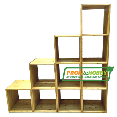 Стеллаж Куб 1 сосна, без покраски P&H (1 уп.)