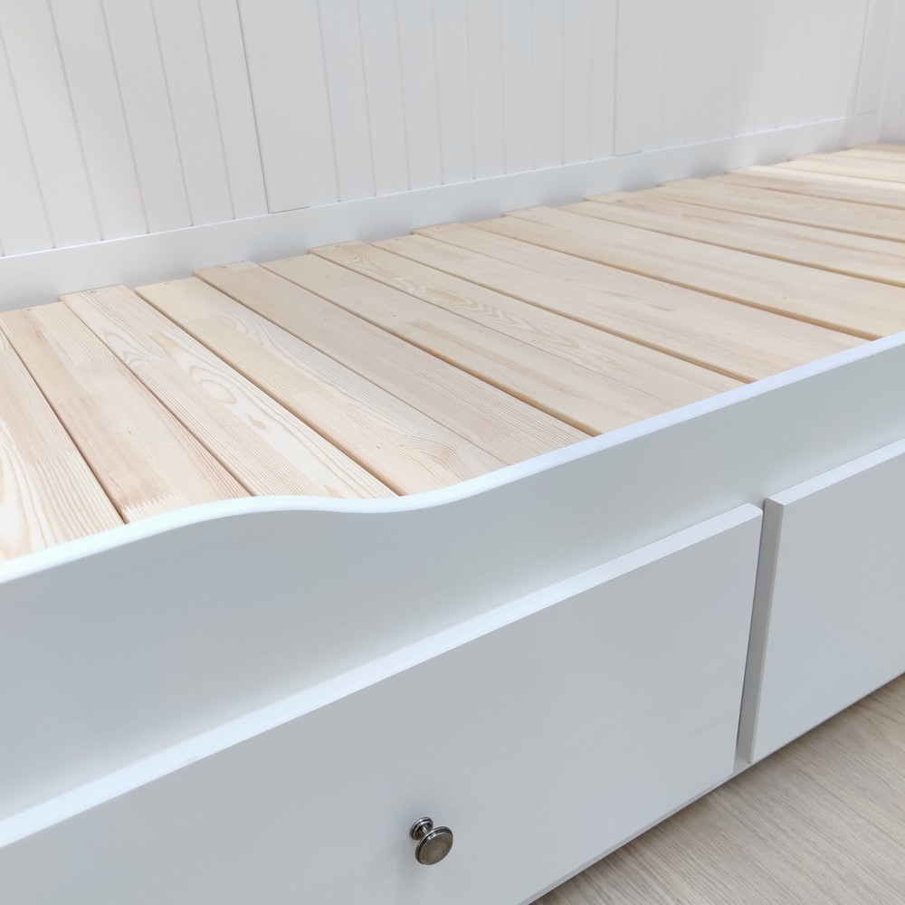Кровать-Тахта 80х200 с ящиками КАНТРИ (ХЕМНЭС) Profi&Hobby белый (3уп.) фото