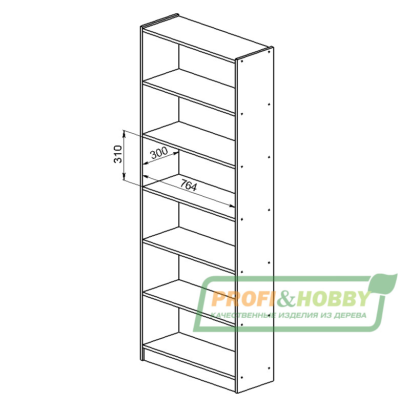 Стеллаж Profi&Hobby 7 полок, без покраски (1 уп.)