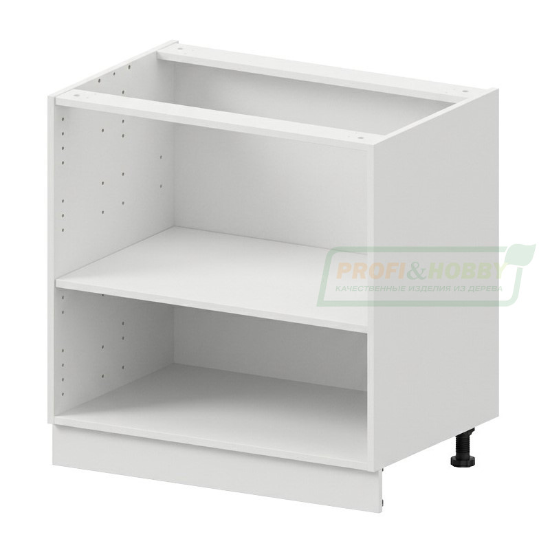 Тумба 2 двери 800х530х720 ЛДСП + фасад БЕРГЕН белый премиум Profi&Hobby