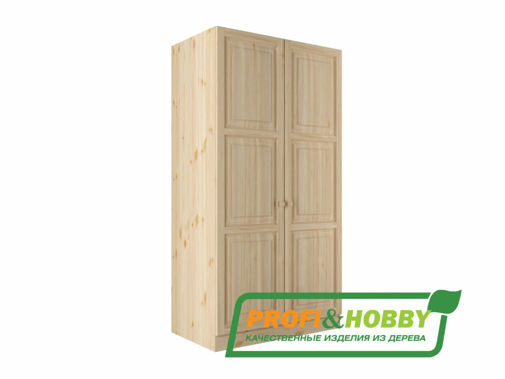 Шкаф двухдверный Модерн 1,0 м сосна, без покраски (2 уп)