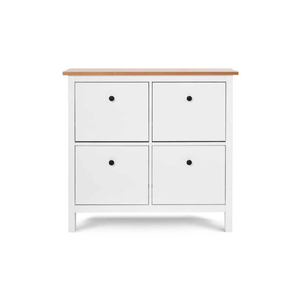 Обувница 4 ящика ХЕМНЭС Profi&Hobby 106х101х22 белый/светло-коричневый фото