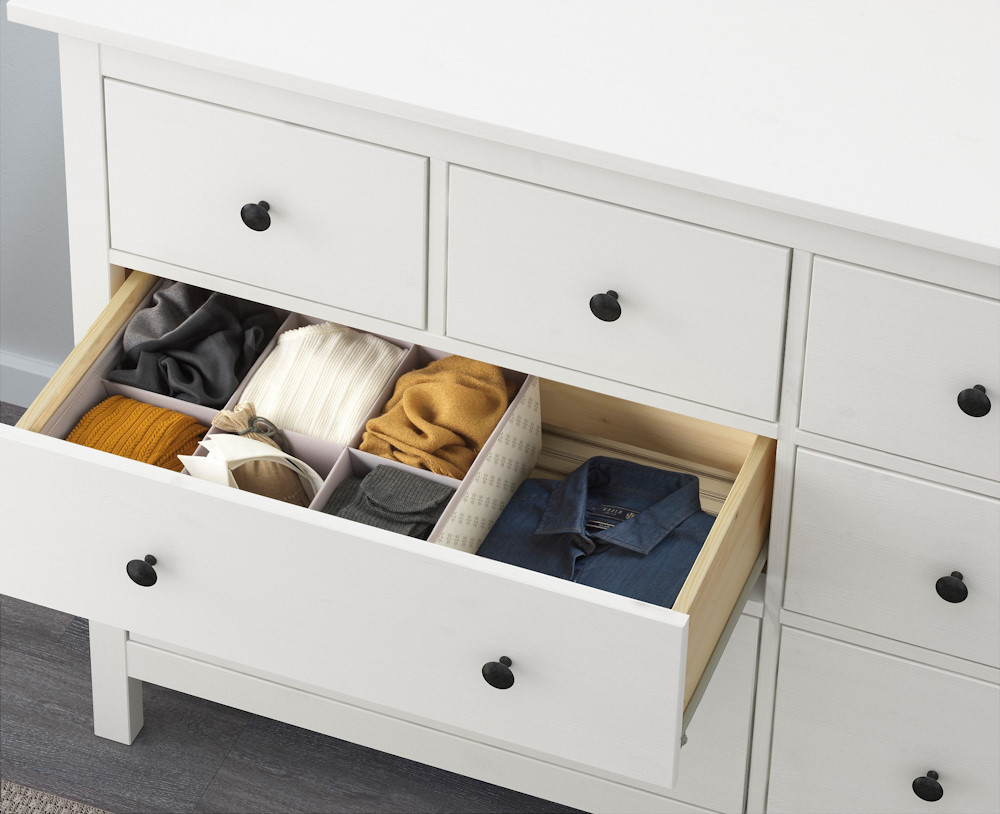 Комод 8 ящиков  ХЕМНЕС (HEMNES) белый (3уп.) фото