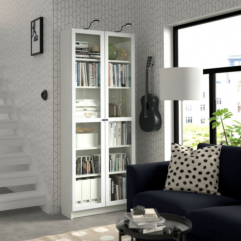 Стеллаж Billy стекло/стекло 80 Белый (4 упак) фото